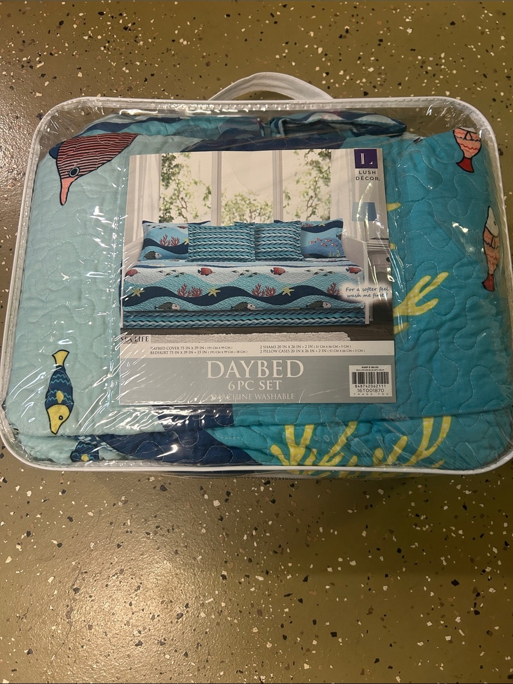 Aqua Blue Daybed 6-Piece Comforter Set